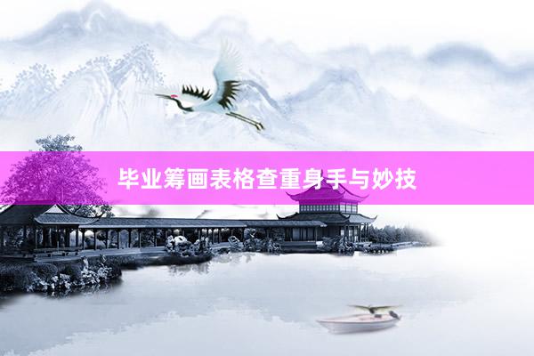 毕业筹画表格查重身手与妙技