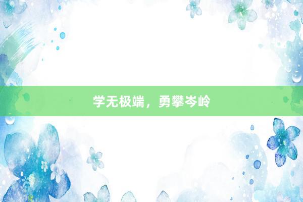 学无极端，勇攀岑岭